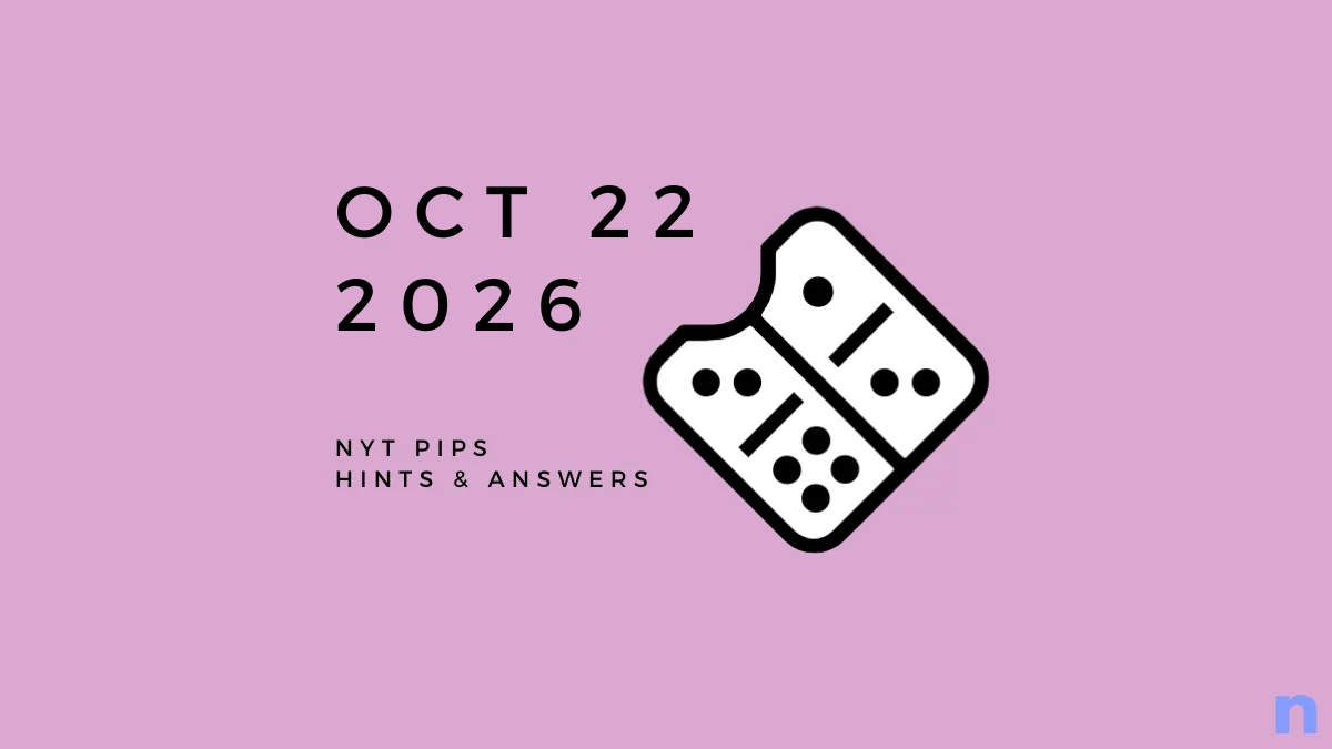 Game icon and date for NYT Pips Hints and Answers for October 22, 2026