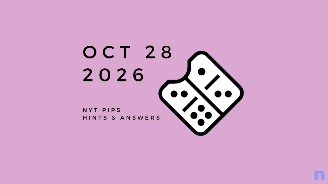 Game icon and date for NYT Pips Hints and Answers for October 28, 2026