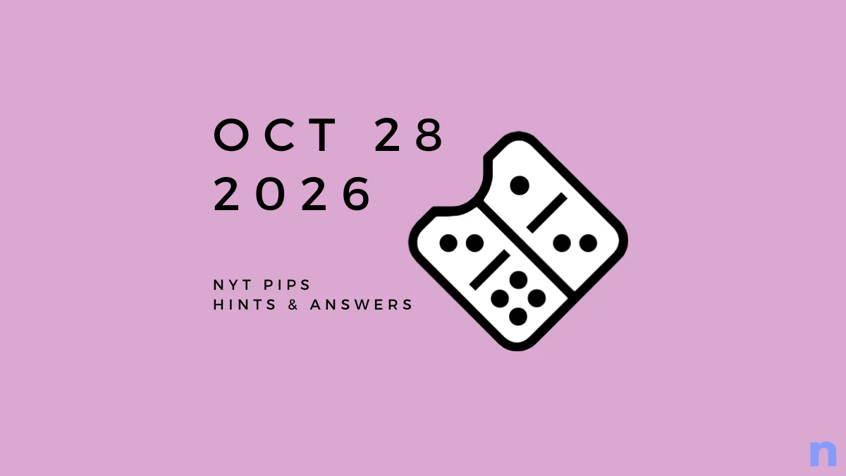 Game icon and date for NYT Pips Hints and Answers for October 28, 2026