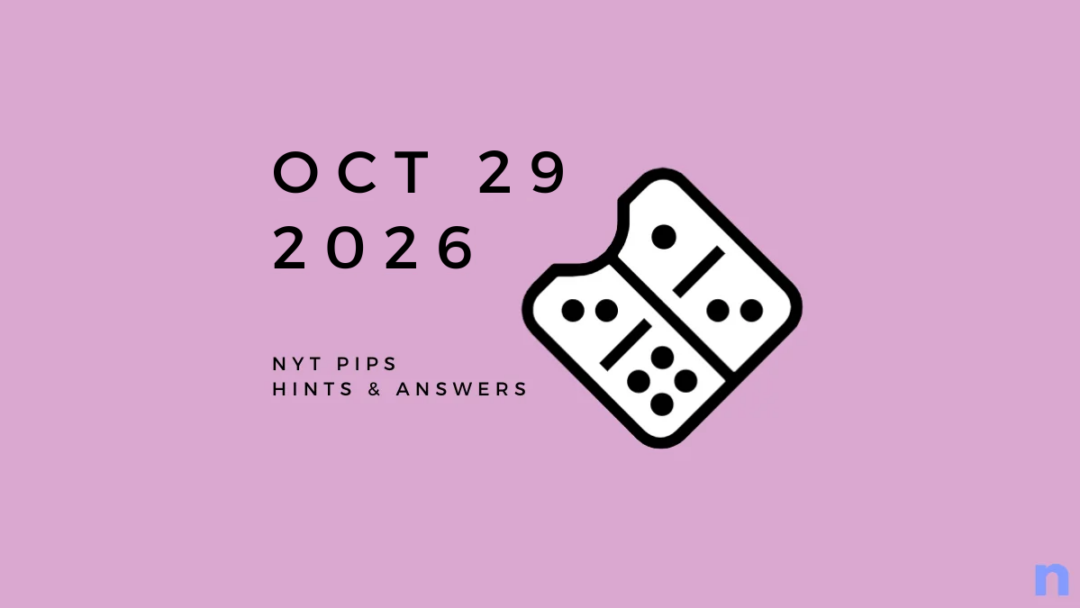 Game icon and date for NYT Pips Hints and Answers for October 29, 2026
