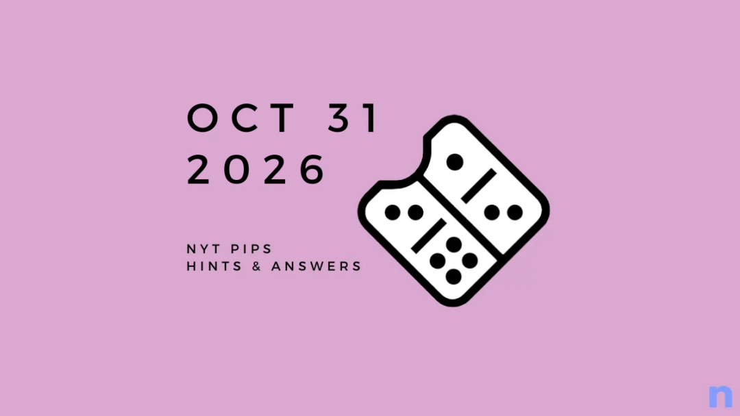 Game icon and date for NYT Pips Hints and Answers for October 31, 2026