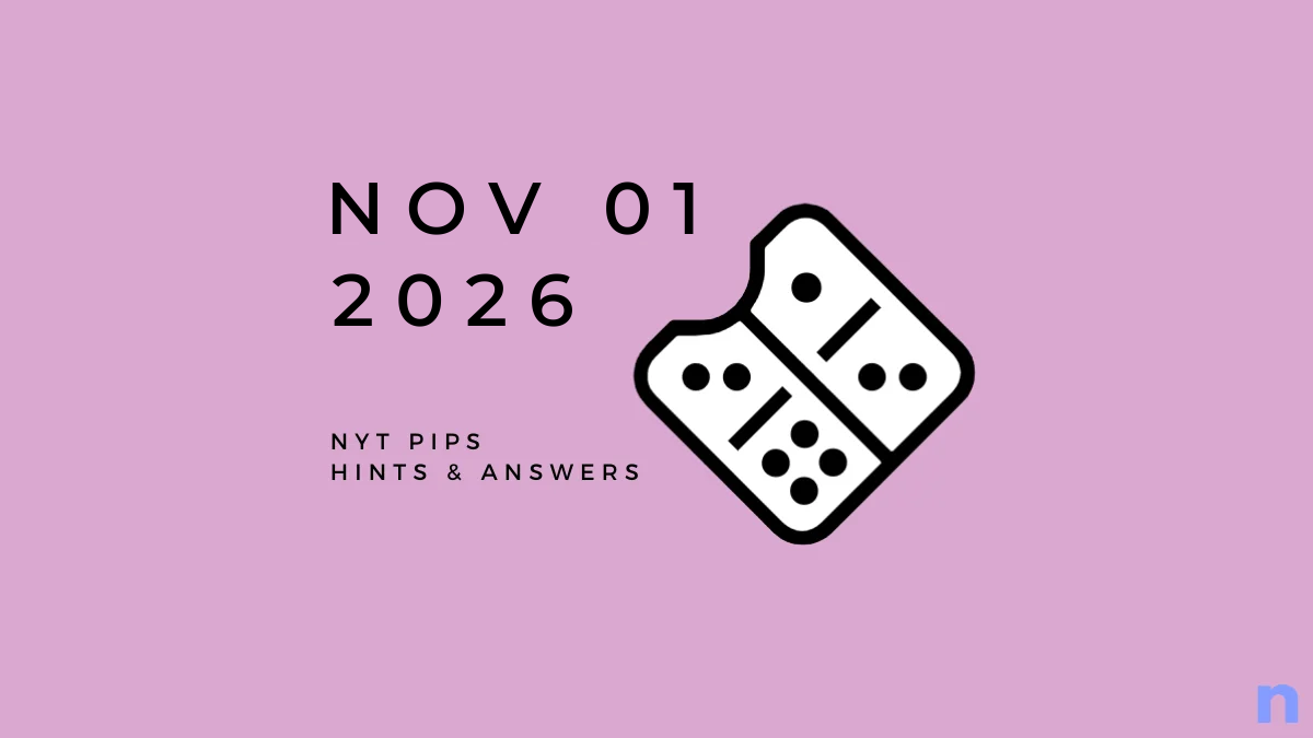 Game icon and date for NYT Pips Hints and Answers for November 1, 2026
