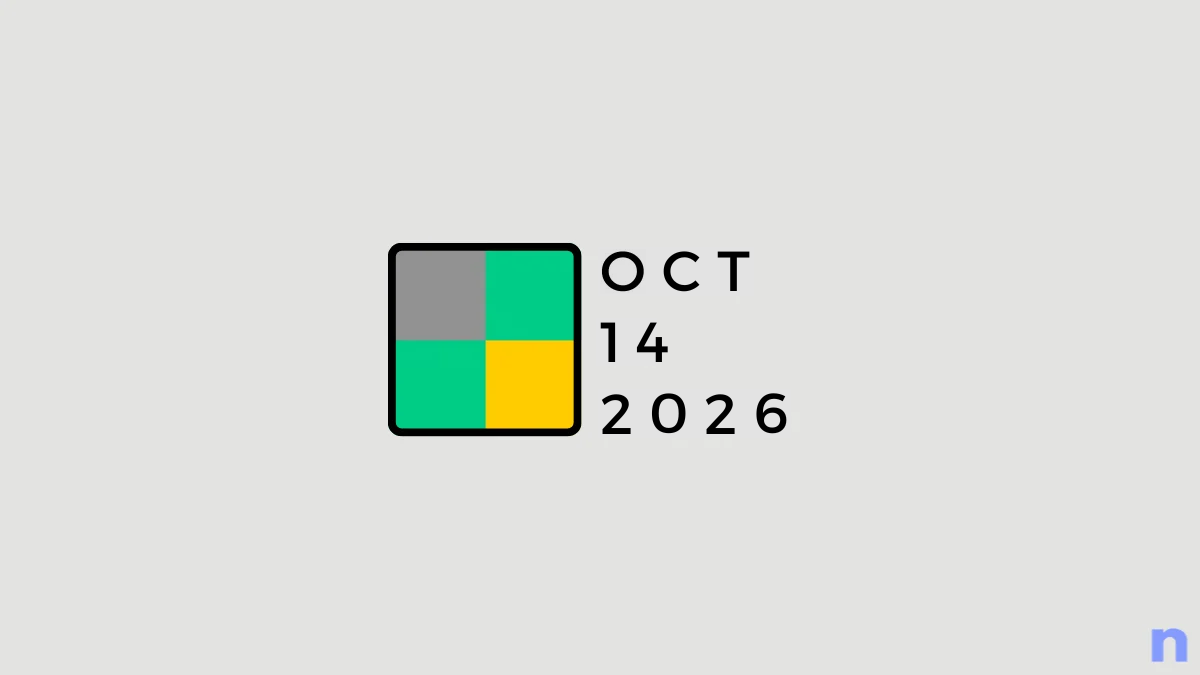 Game icon and date for Quordle Hints and Answers for October 14, 2026