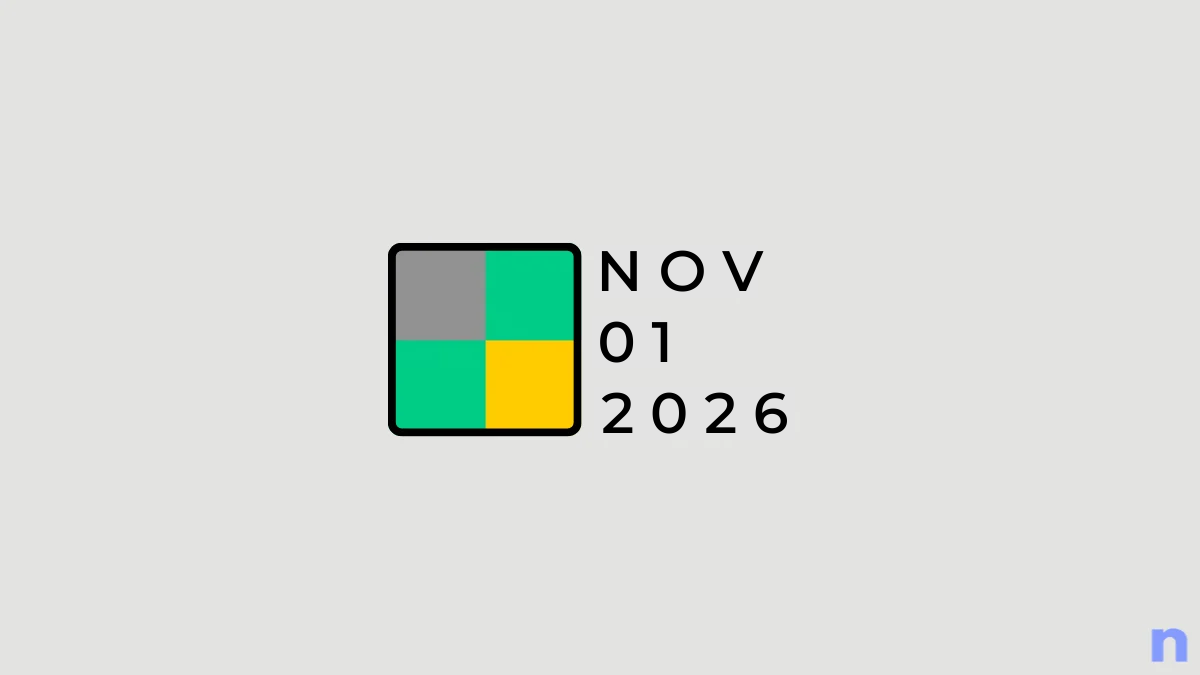 Game icon and date for Quordle Hints and Answers for November 1, 2026