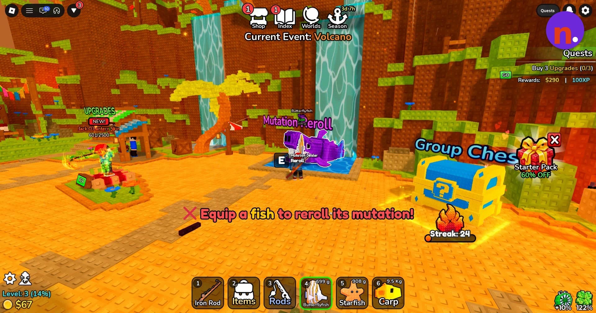 Fish during regular play