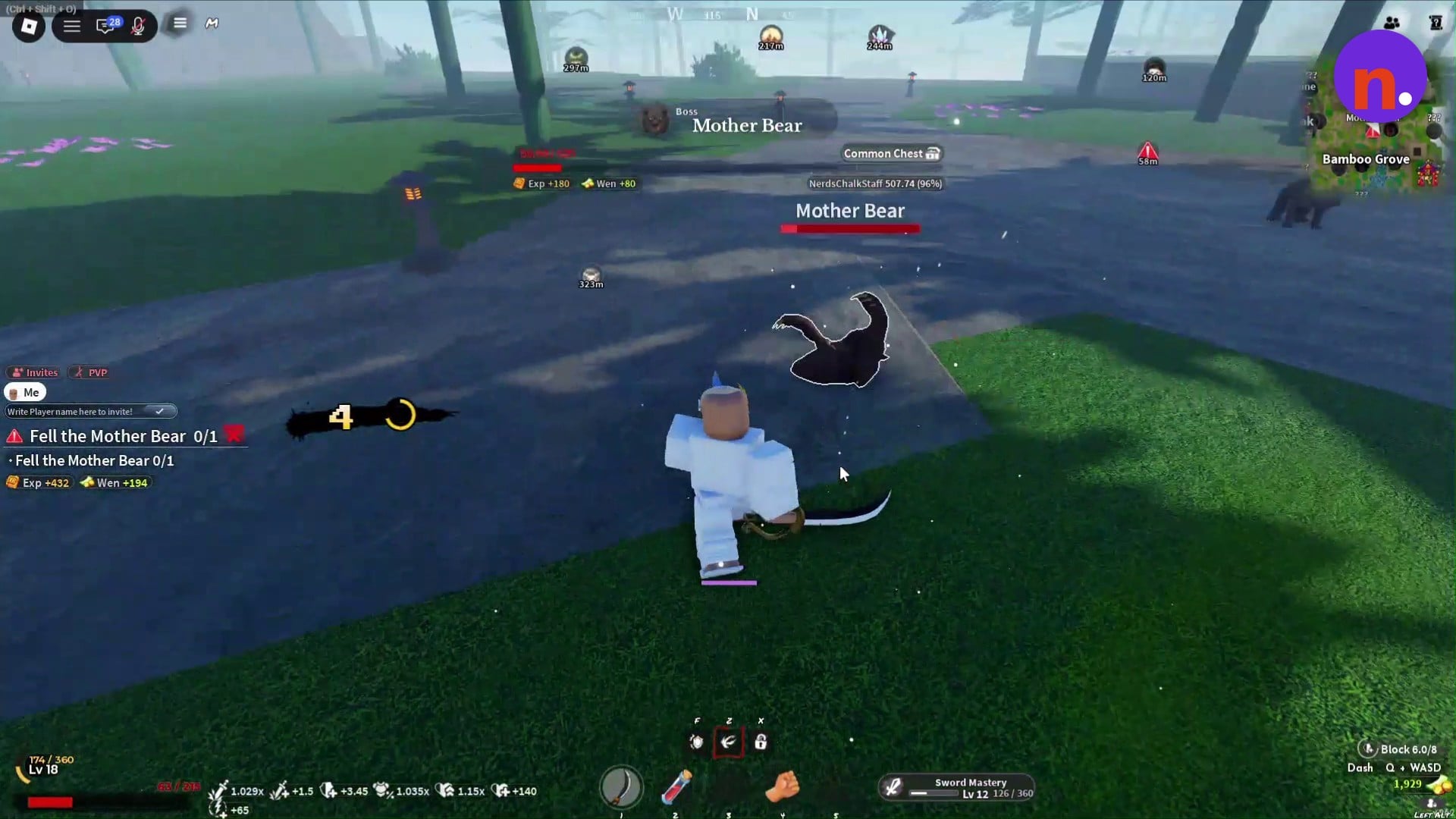The Mother Bear fight in Bamboo Grove