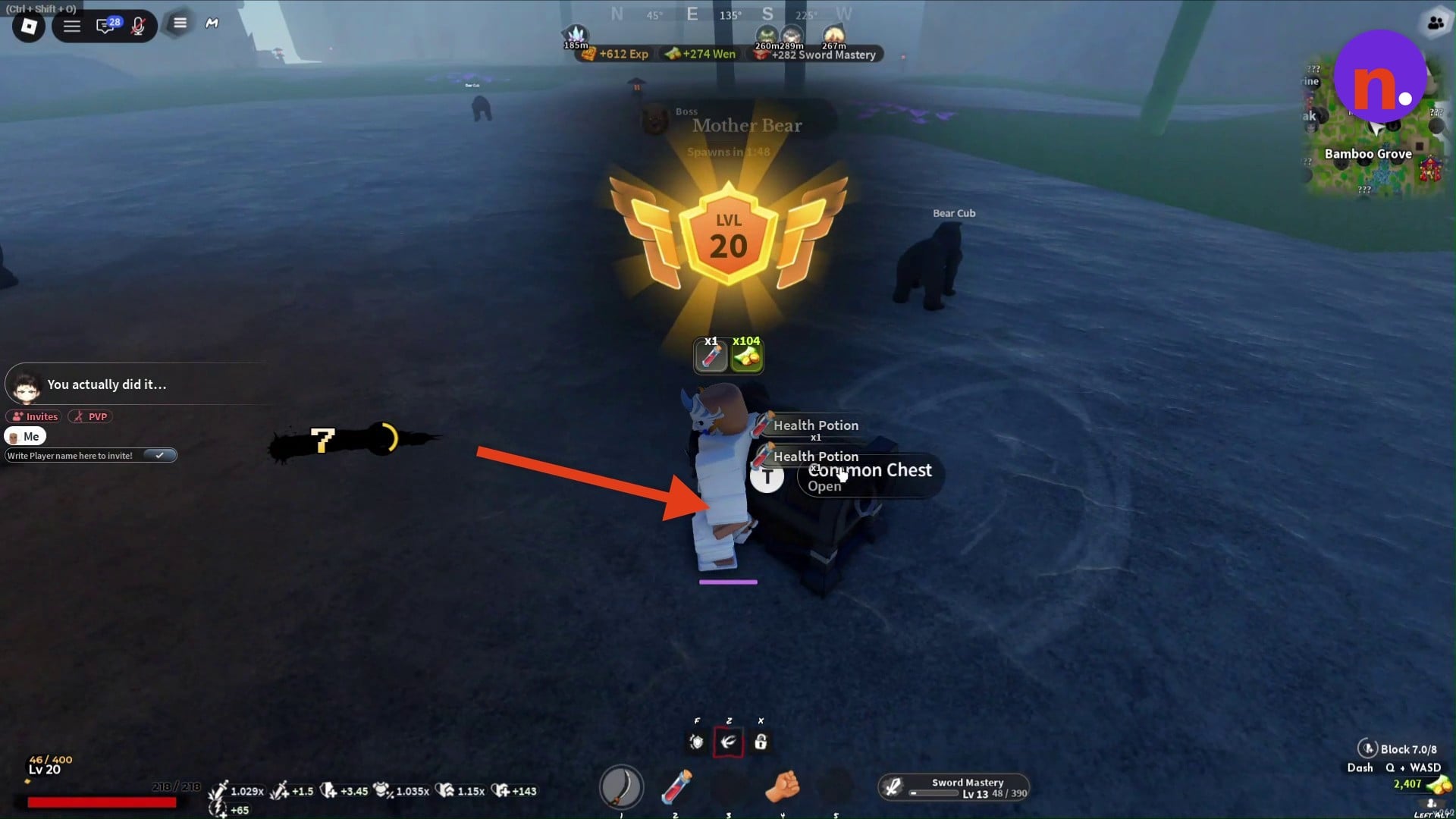 The Common Chest after Mother Bear’s defeat