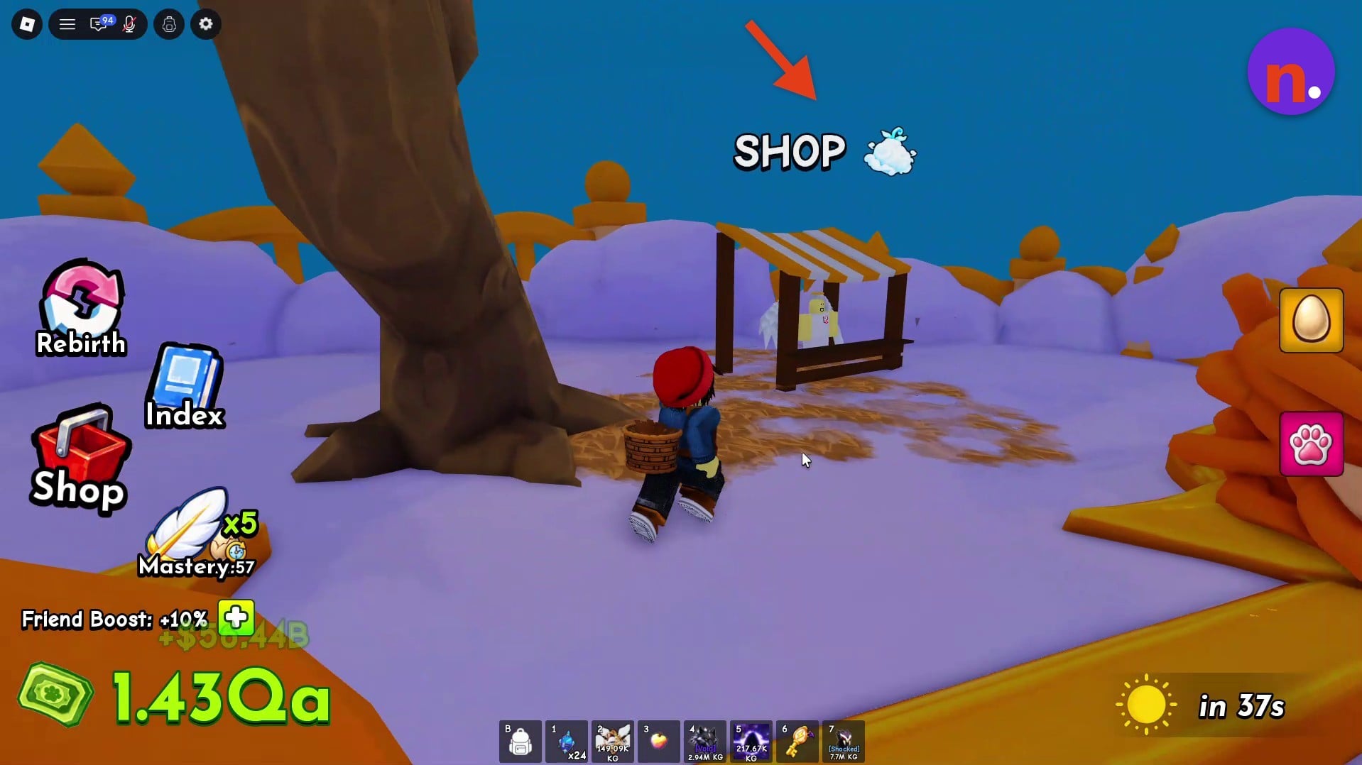 Find the Angel Shop beside the large tree